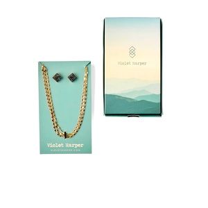 Violet Harper Isla layered necklace and Druzy earrings‎ set
